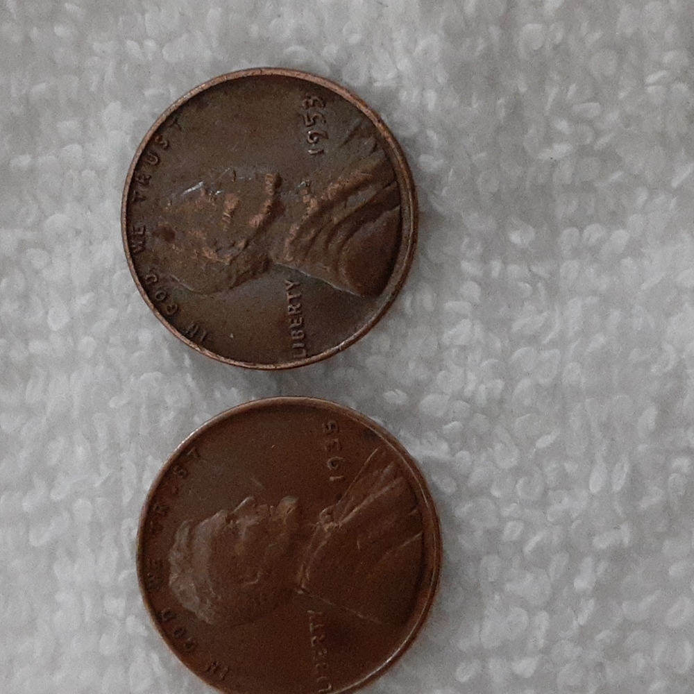 1953 and 1934 wheat penny's